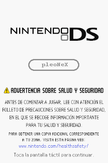 Logo en Nintendo DS con la palabra pleonex en lugar de Nintendo